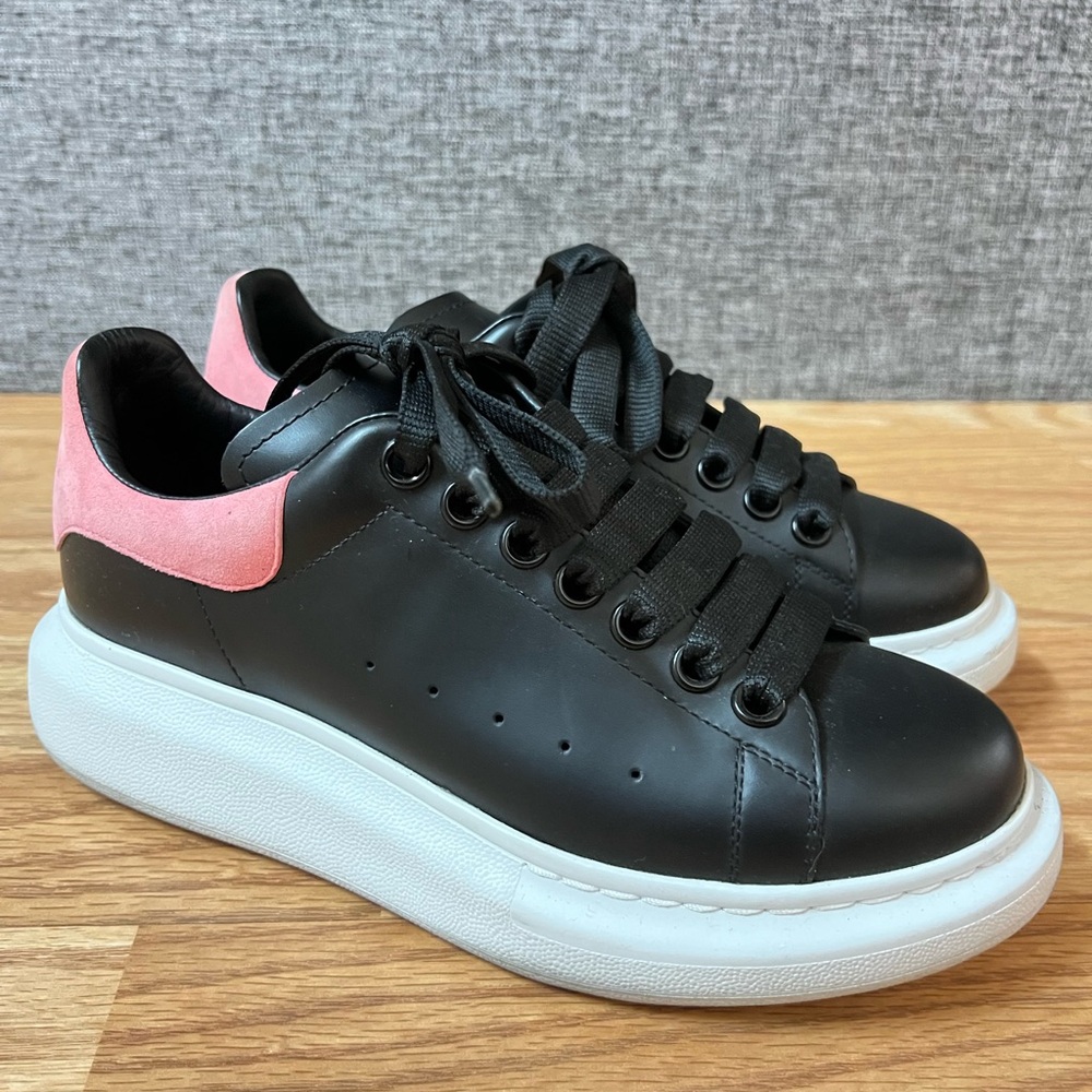Alexander McQueen Black and Pink Sneakers - Picture 2 of 11
